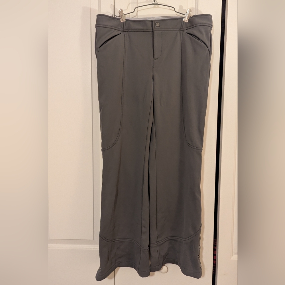 Athleta Snow Cruiser Pants Soft Shell Fleece Lined Gray Snowboard Women's Sz 16